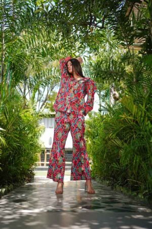 Floral Print Shirt & Pant Outfit