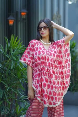 Rose Print Kaftan Co-ord Set