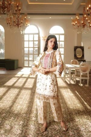 Ivory Printed Kurta Pant Outfit